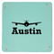 Airplane Theme 9" x 9" Teal Leatherette Snap Up Tray - APPROVAL