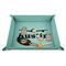 Airplane Theme 9" x 9" Teal Leatherette Snap Up Tray - STYLED