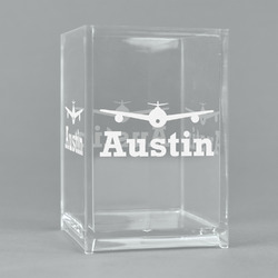 Airplane Theme Acrylic Pen Holder (Personalized)