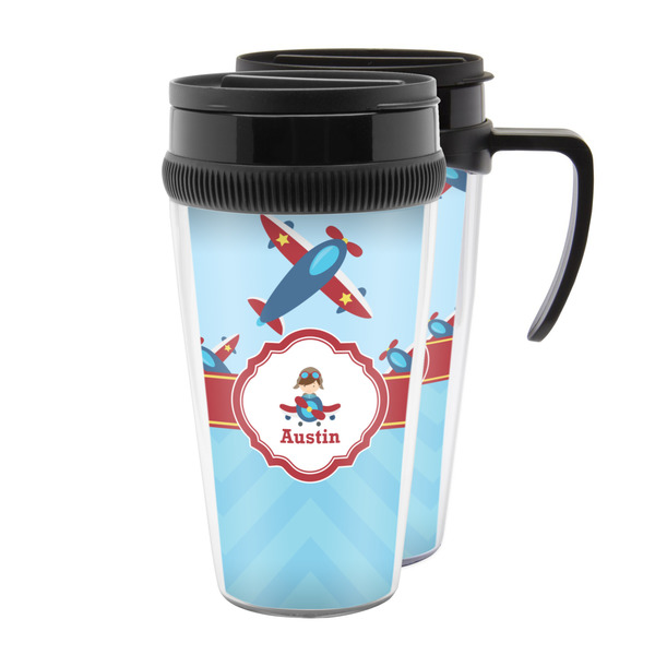Custom Airplane Theme Acrylic Travel Mug (Personalized)