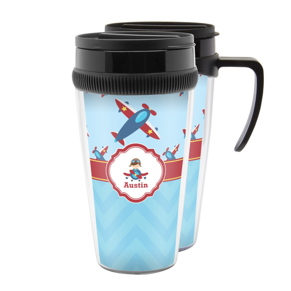 Custom Airplane Theme Acrylic Travel Mug (Personalized)