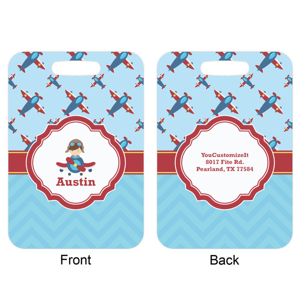 Airplane Theme Aluminum Luggage Tag (Front + Back)