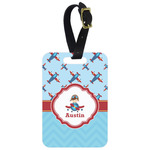 Airplane Theme Metal Luggage Tag w/ Name or Text