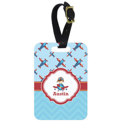 Airplane Theme Metal Luggage Tag w/ Name or Text