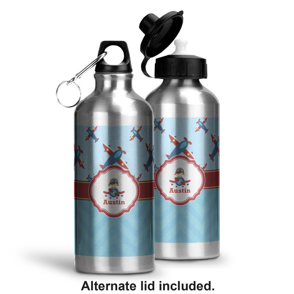 Airplane Theme Aluminum Water Bottle - Alternate lid options