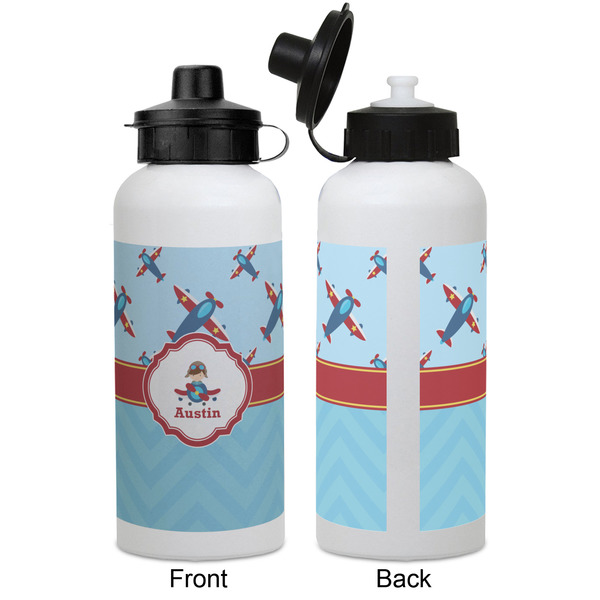 Airplane Theme Aluminum Water Bottle - White APPROVAL