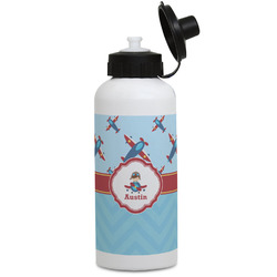 Airplane Theme Water Bottles - Aluminum - 20 oz - White (Personalized)