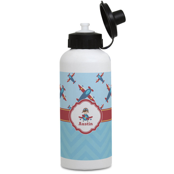 Custom Airplane Theme Water Bottles - Aluminum - 20 oz - White (Personalized)