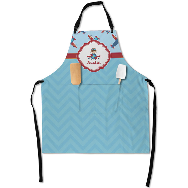 Custom Airplane Theme Apron With Pockets w/ Name or Text