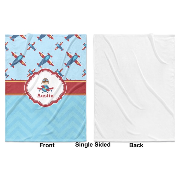 Airplane Theme Baby Blanket (Single Side - Printed Front, White Back)