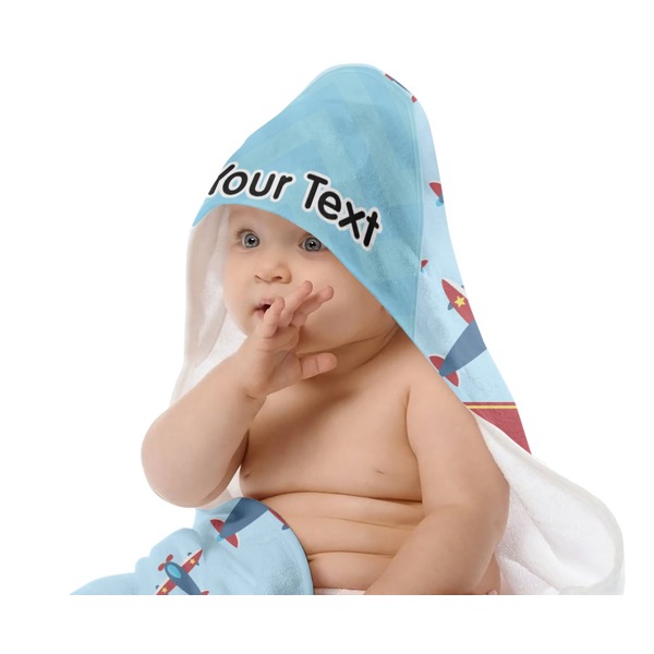 Airplane Theme Baby Hooded Towel on Child