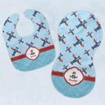 Airplane Theme Baby Bib & Burp Set w/ Name or Text