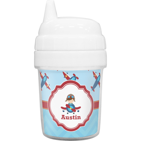 Custom Airplane Theme Baby Sippy Cup (Personalized)