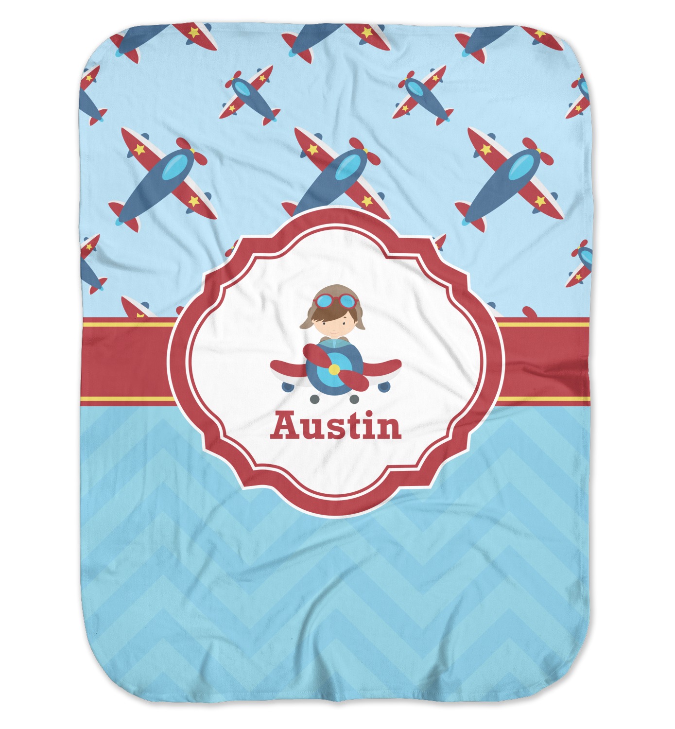 Custom Airplane Theme Baby Swaddling Blanket (Personalized) YouCustomizeIt