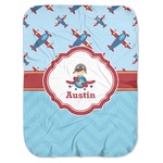 Airplane Theme Baby Swaddling Blanket (Personalized)