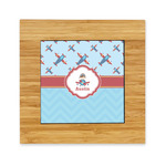 Airplane Theme Bamboo Trivet with Ceramic Tile Insert (Personalized)