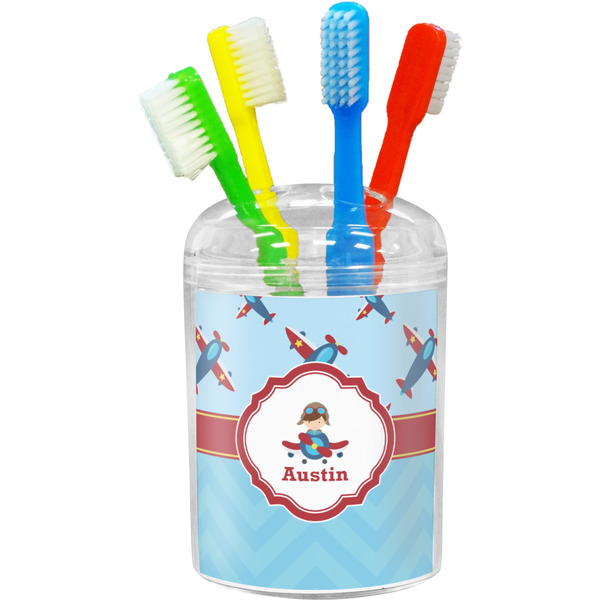 Custom Airplane Theme Toothbrush Holder (Personalized)
