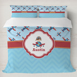 Airplane Theme Duvet Cover Set - King (Personalized)