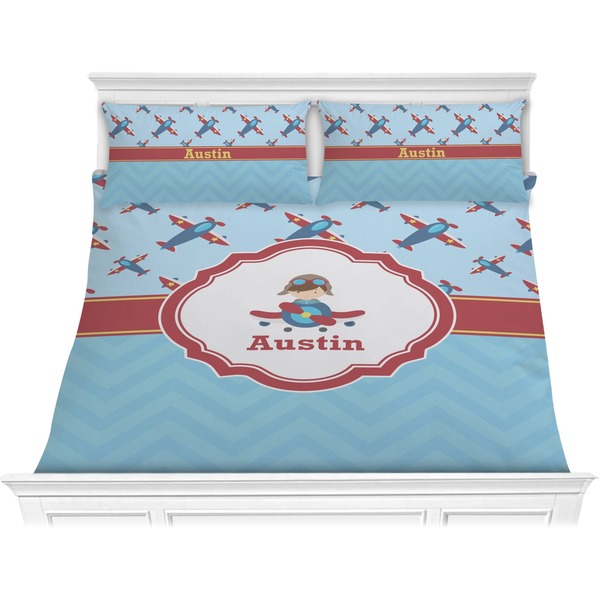 Custom Airplane Theme Comforter Set - King (Personalized)