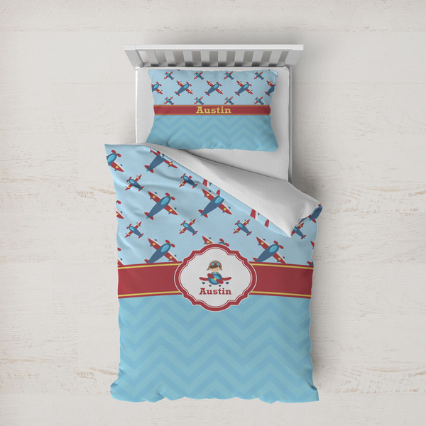 Custom Airplane Theme Duvet Cover Set - Twin XL (Personalized)