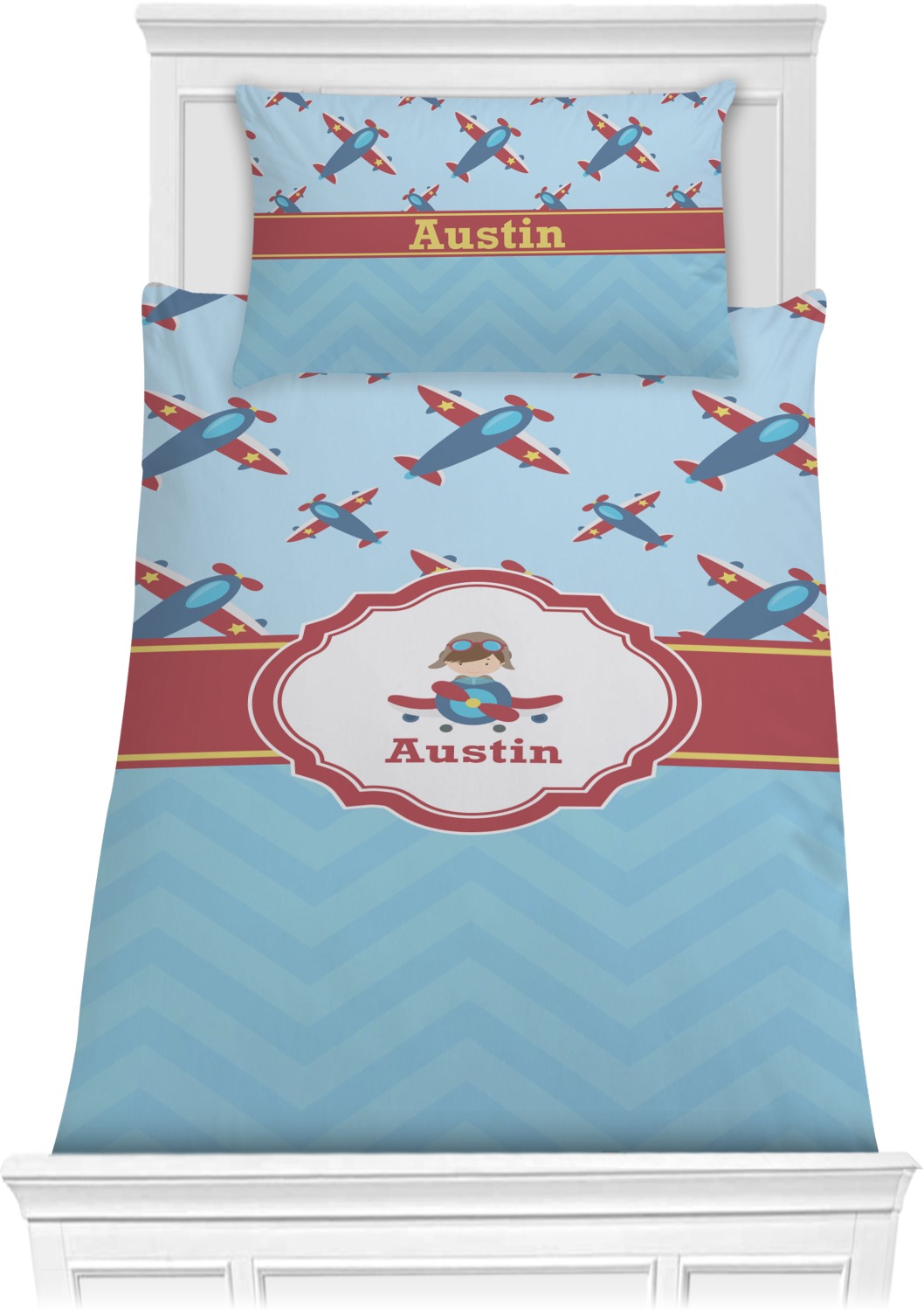 Airplane Theme Comforter Set Twin (Personalized) YouCustomizeIt