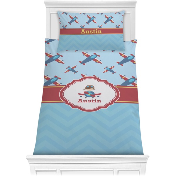 Custom Airplane Theme Comforter Set - Twin XL (Personalized)