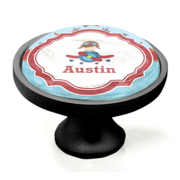 Airplane Theme Black Custom Cabinet Knob (Side)