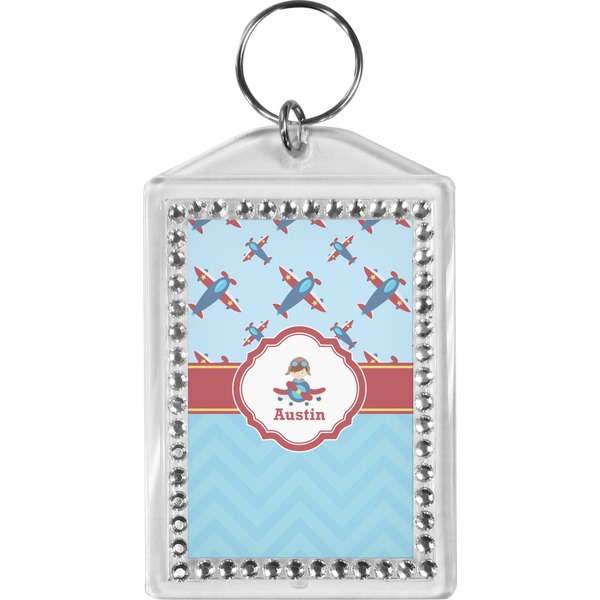 Custom Airplane Theme Bling Keychain (Personalized)