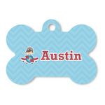 Airplane Theme Bone Shaped Dog ID Tag (Personalized)