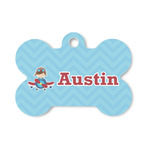 Airplane Theme Bone Shaped Dog ID Tag - Small (Personalized)
