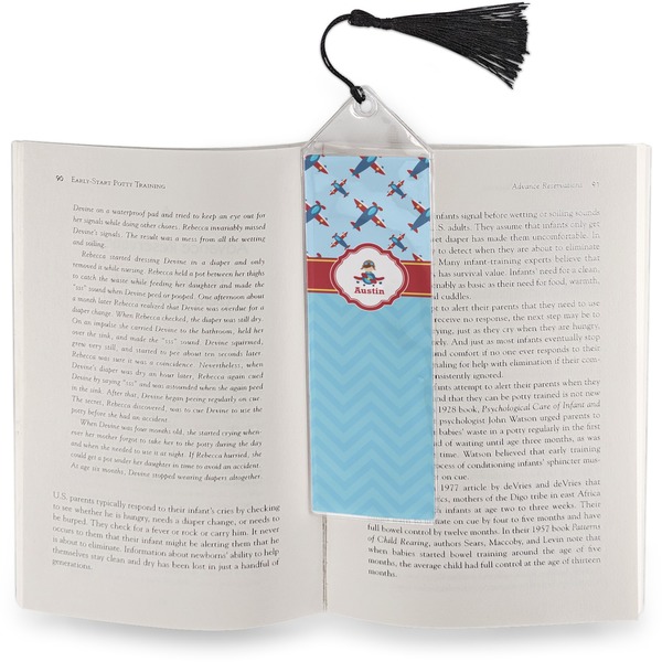 Airplane Theme Bookmark with tassel - In book
