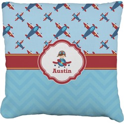 Airplane Theme Faux-Linen Throw Pillow 26" (Personalized)