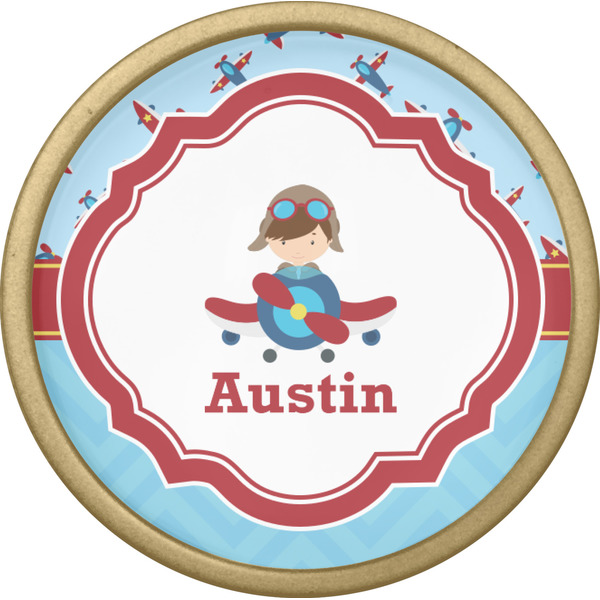 Airplane Theme Cabinet Knob - Gold - Front