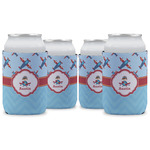 Airplane Theme Can Cooler (12 oz) - Set of 4 w/ Name or Text