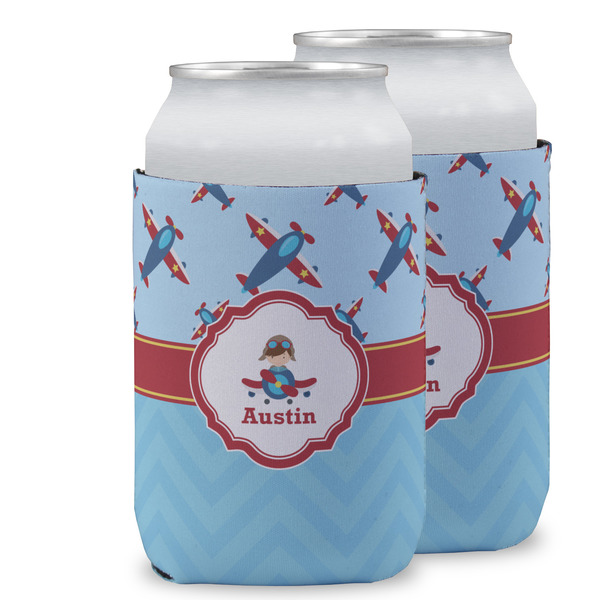 Custom Airplane Theme Can Cooler (12 oz) w/ Name or Text