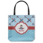 Airplane Theme Canvas Tote Bag - Small - 13"x13" (Personalized)