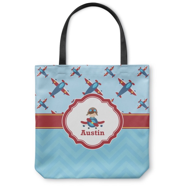 Custom Airplane Theme Canvas Tote Bag - Small - 13"x13" (Personalized)