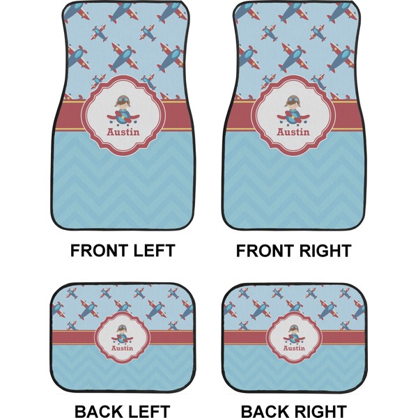 Airplane Theme Car Floor Mats Set (2F + 2B)