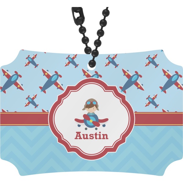 Custom Airplane Theme Rear View Mirror Ornament (Personalized)