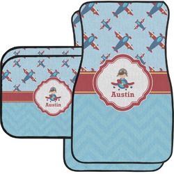 Airplane Theme Car Floor Mats Set - 2 Front & 2 Back (Personalized)