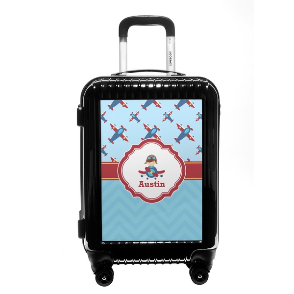 Custom Airplane Theme Carry On Hard Shell Suitcase (Personalized)