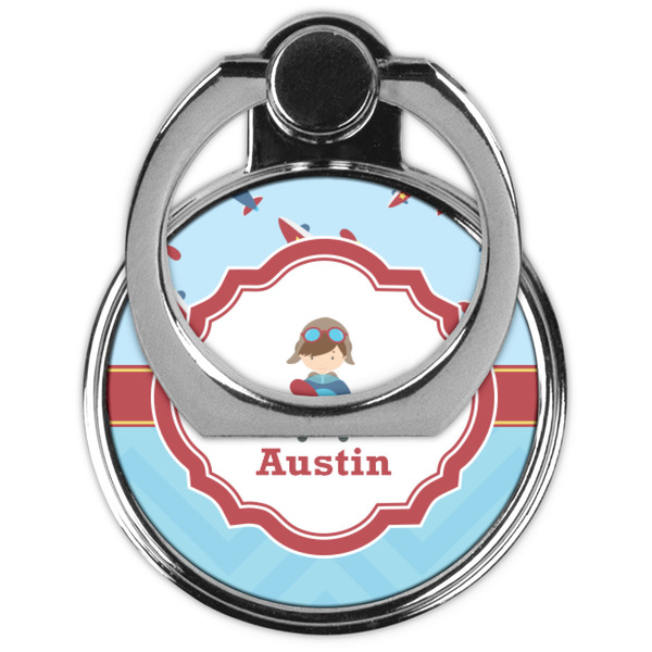 Airplane Theme Cell Phone Ring Stand & Holder - Front (Collapsed)