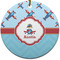 Airplane Theme Ceramic Flat Ornament - Circle (Front)