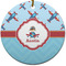 Airplane Theme Round Ceramic Ornament w/ Name or Text