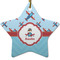 Airplane Theme Star Ceramic Ornament w/ Name or Text