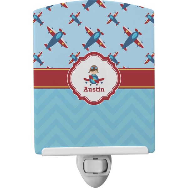 Custom Airplane Theme Ceramic Night Light (Personalized)