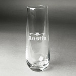 Airplane Theme Champagne Flute - Stemless Engraved - Single (Personalized)