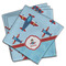 Airplane Theme Cloth Napkins - Personalized Dinner (PARENT MAIN Set of 4)
