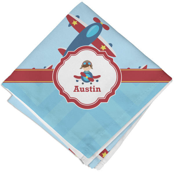 Custom Airplane Theme Cloth Napkin w/ Name or Text