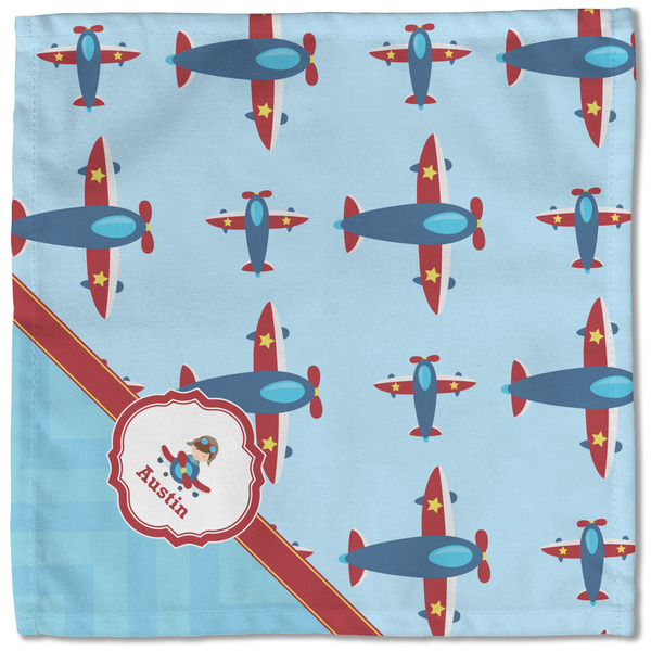 Airplane Theme Cloth Napkins - Personalized Lunch (Single Full Open)